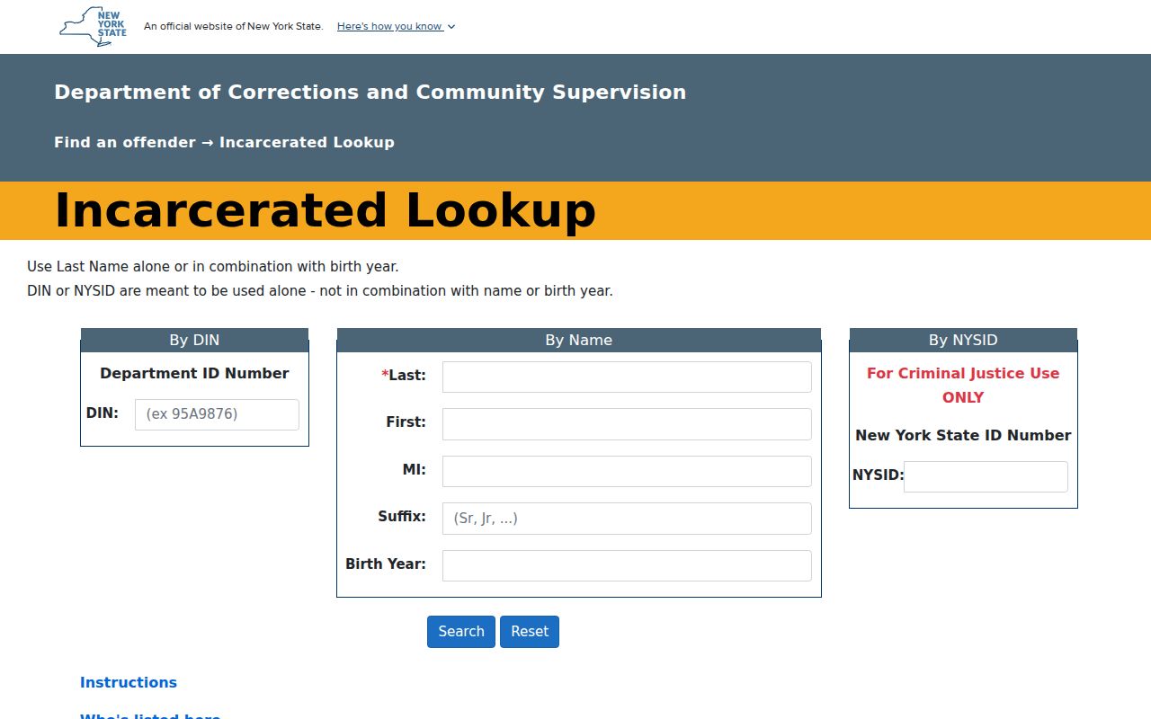 Nassau County arrest history and DOCCS incarcerated person search